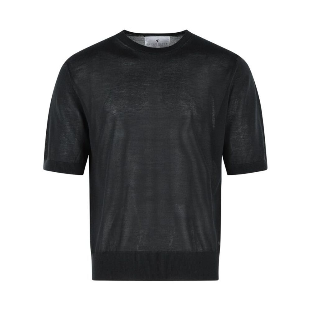 Seven Gauge Black Lyocell Sweater Men